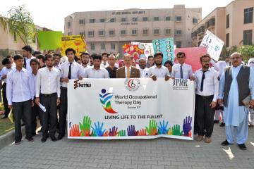 04.VC KMU Prof Dr Arshad javaid, Dr Ilyas Sayed, Dr haider Darian during World Occupational Therapy Day  walk (Custom)1540880144.JPG